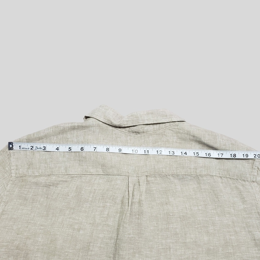 Panama Jack Mens Tan 100% Linen Short‎ Sleeve Button Down Shirt Size XL - Picture 9 of 10